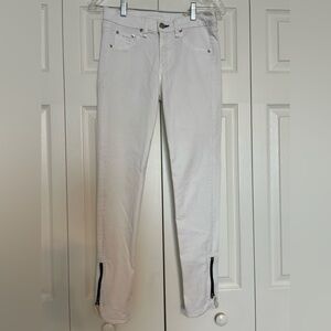 Rag & Bone Women White Low Rise Zip Ankle Denim Skinny Jeans Size 27